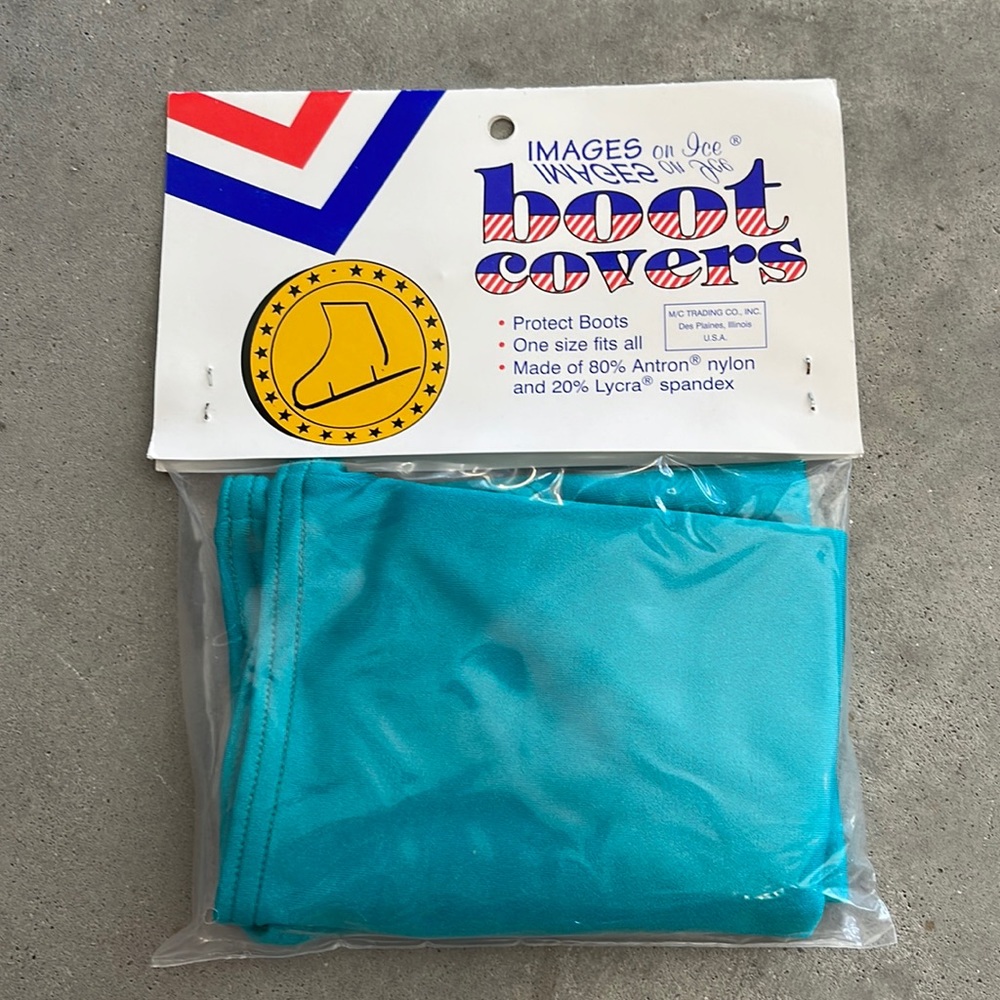 Boot covers, turquoise, pair